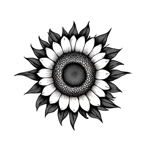 Sun And Sunflower In A Circle