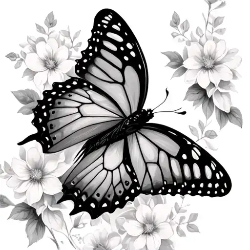 Butterfly And Floral