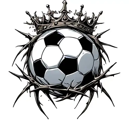 A Soccer Ball With A Crown Of Thorns