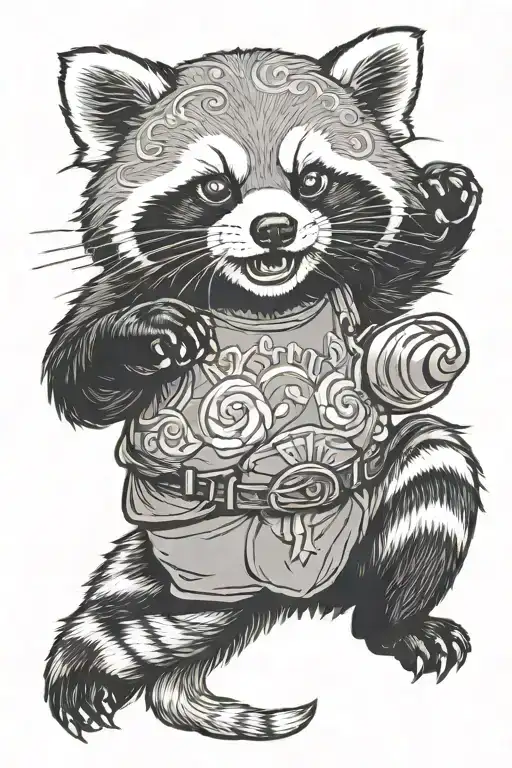 Boxing Red Panda Bear