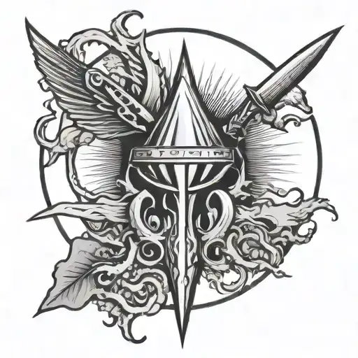 Trident With Sun Overtop