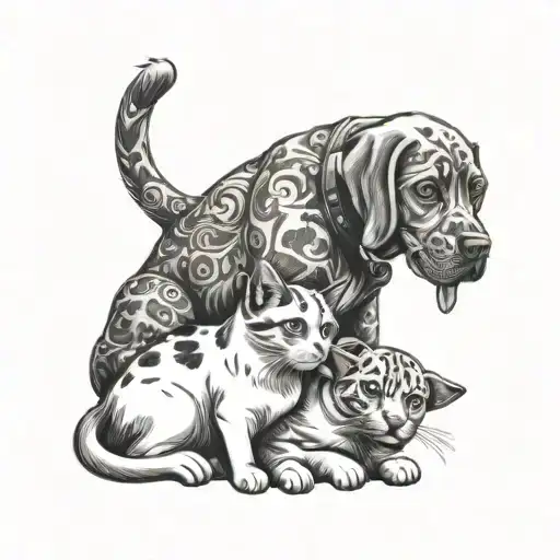 Veterinarian Treating Cat And Dog