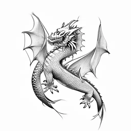 Dragon Dancing With Koi Carp