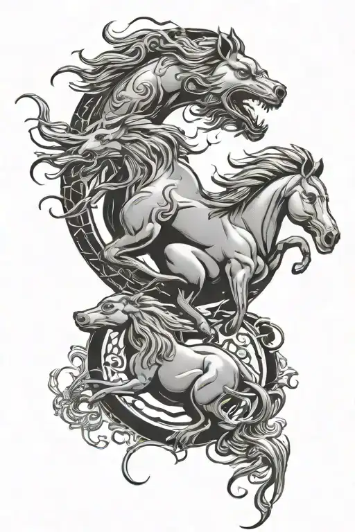 Horse Rat Moon Yin Yang Symbol Dummy