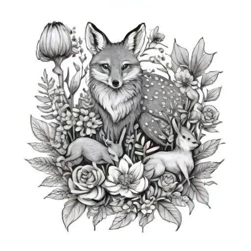 Forest Woodland Animals Wild Flowers