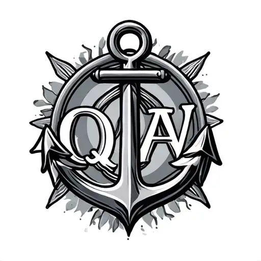 Anchor With Initals Q A W