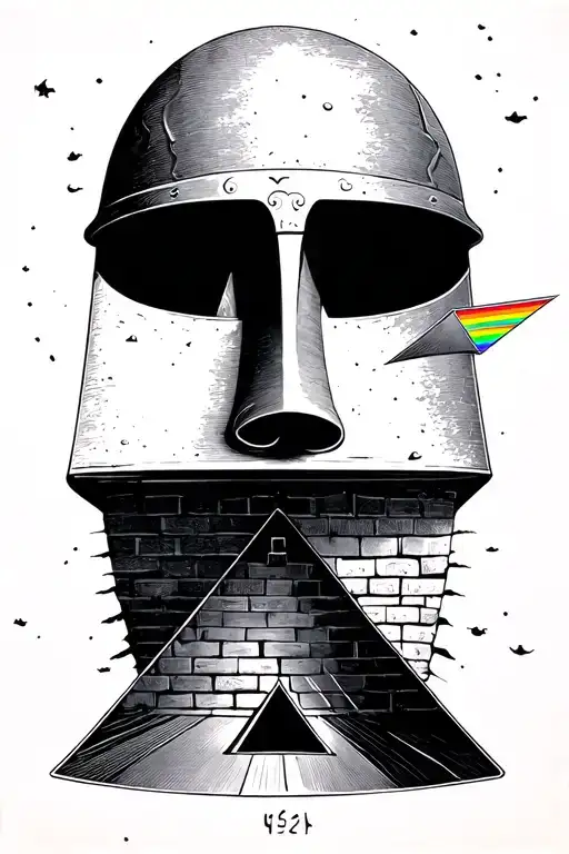 Pink Floyd Division Bell Album Cover Art Stonepole And Prism And Moon And Brickwall