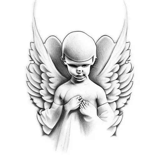 A Guardian Angel Tattoo Representing The Strong Bond Between A Father And Daughter