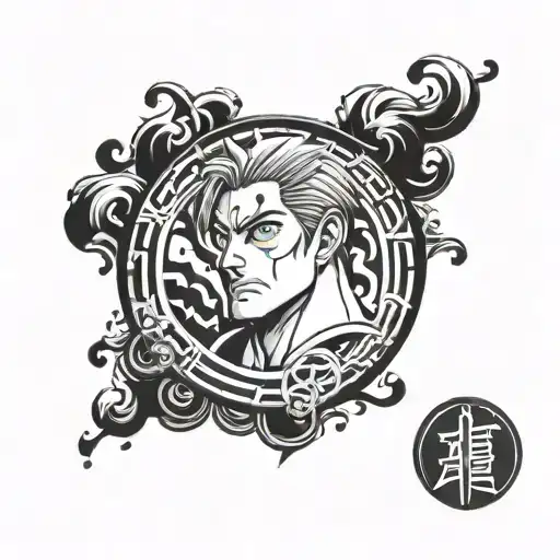 Escanor Tattoo With Naruto Seal Outer Ring Surrounding It
