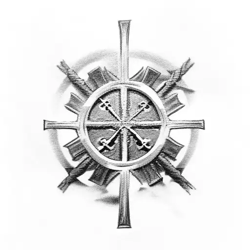 A Saint Peters Cross With A Roman Background