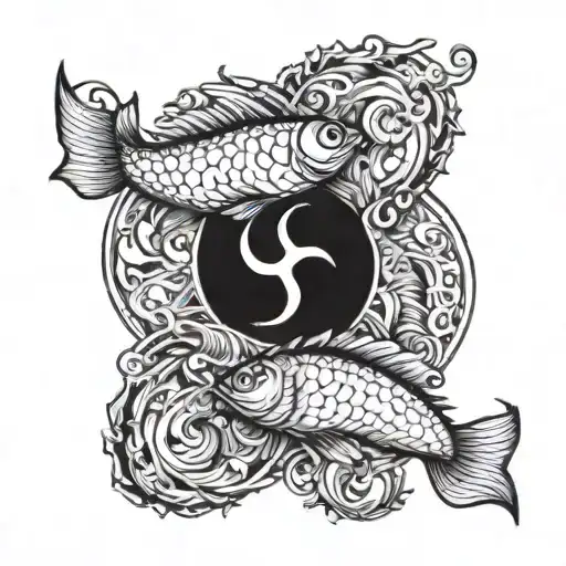 Intertwined Pisces And Aquarius Zodiac Symbols Hidden