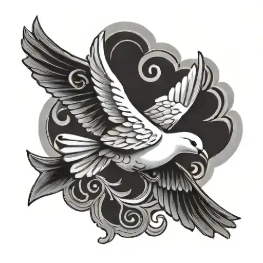 Scroll Cross Dove