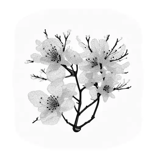 Cherry Blossom Flowers Pattern Background