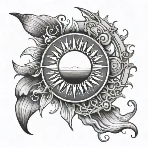 Half Sun With 224 Incorporated Into The Design Simple