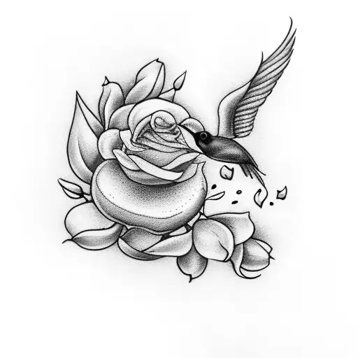 Baby Heartbeat With Flowers And Bird Flying Away