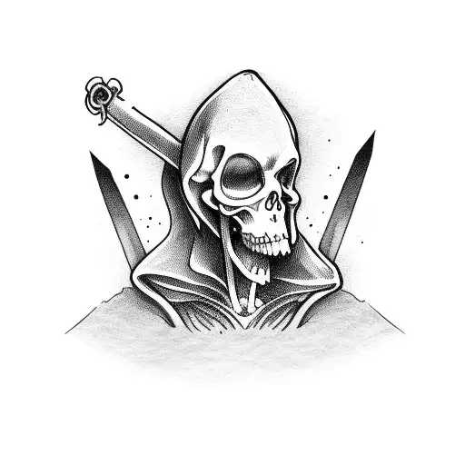 Full Body Grim Reaper With Mushrooms