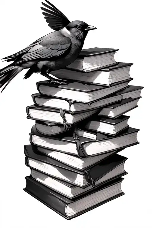 Stack Of Books Turning Into Birds