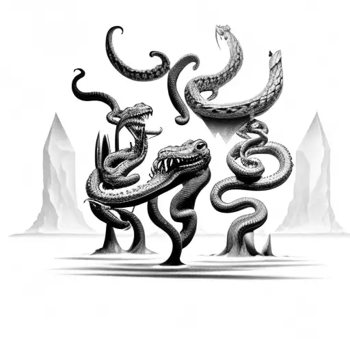 Dagger Slicing Through A Snakes Head