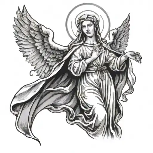 Mother Mary Over Archangel Michael