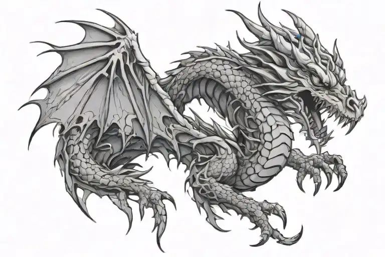 Gothic Dragon Wrapped With Too Many Eyes