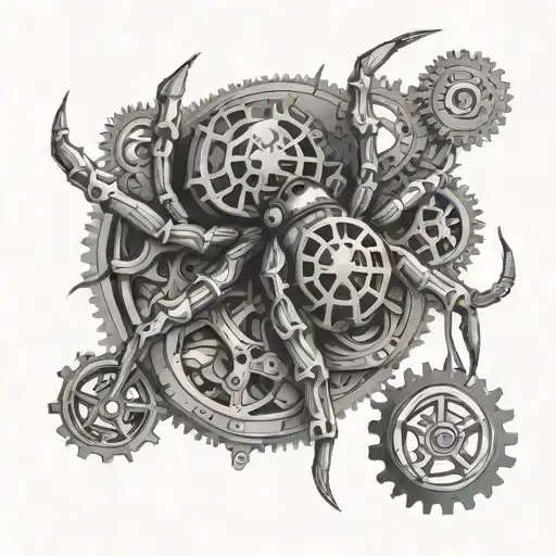 Steampunk Spider With Gears Incorporated