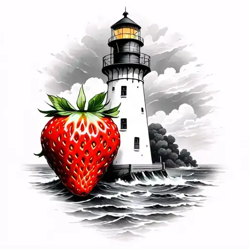 Strawberry And Lighthouse Lining