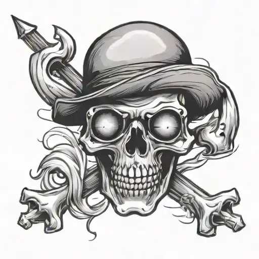 Skull And Crossbones Eye Patch On Both Eyes