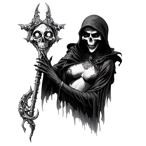 Sexy Grim Reaper Holding Codiene