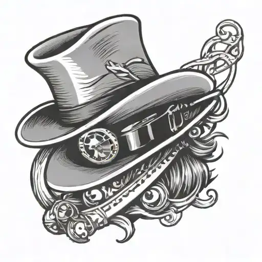 Number 44 With A Cowboy Hat On Top Hat And Monocle