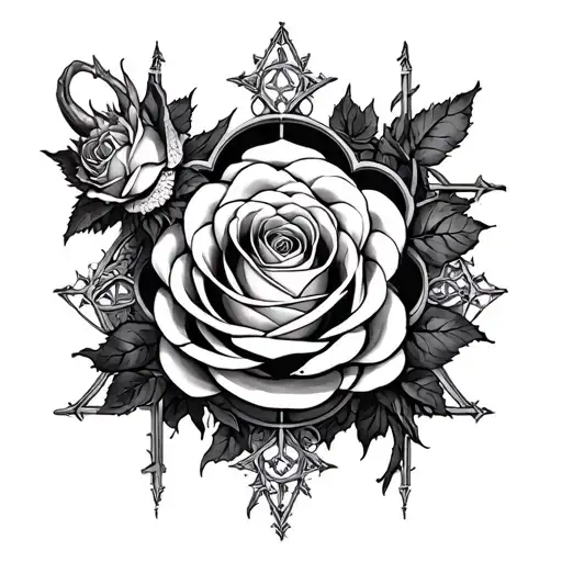 Gothic Cathedral Window Roses Dragon Stars