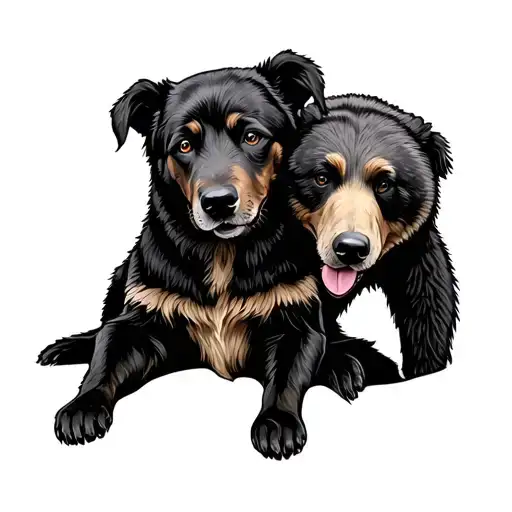 Dog And Bear Paw Mixed Together