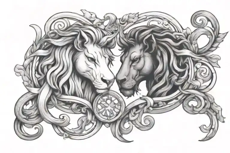 Gemini And Leo Zodiac Sign Intertwined