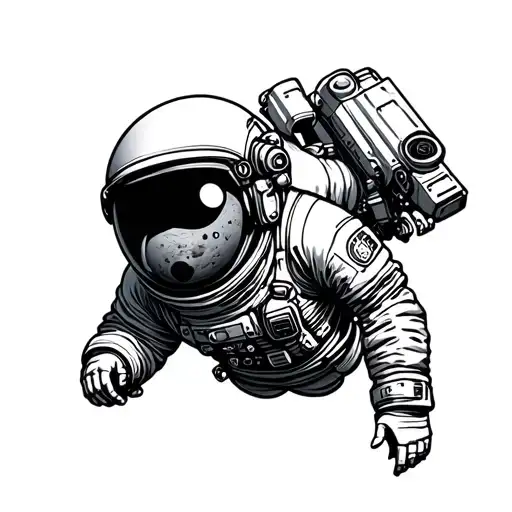 Deep Space With Astronaut Floating