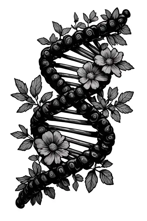 Dna Strand Made Of Marjoram Flower And Happy Emojis