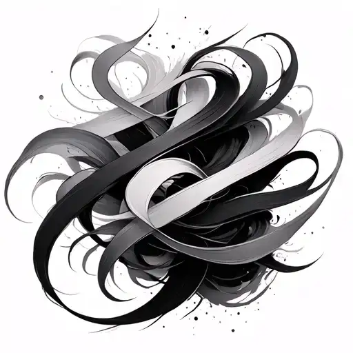 Abstract Flowing In Different Ways Ong Front Torso