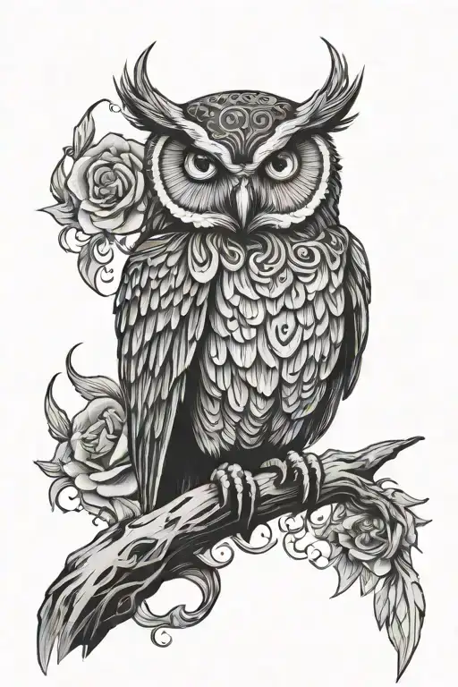 Gothic Owl Sitting