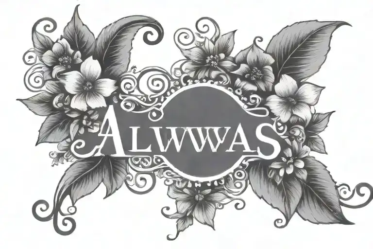 Anklet With The Words Always And Forever With Some Small Flowers And Hearts On A Vine