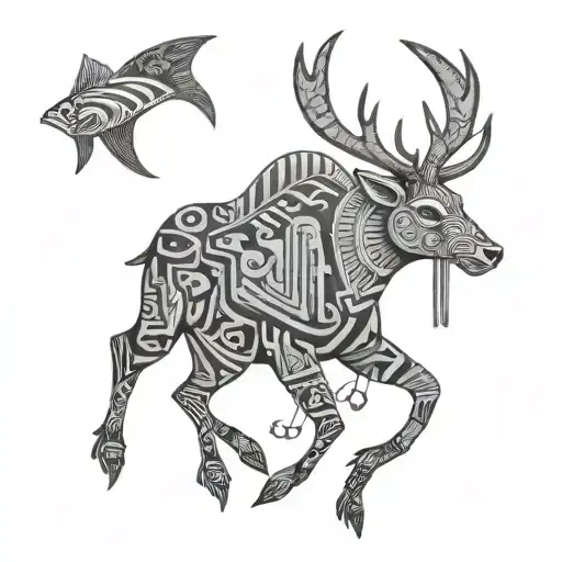 Deer Fish And Bear Egyptian Hieroglyphics