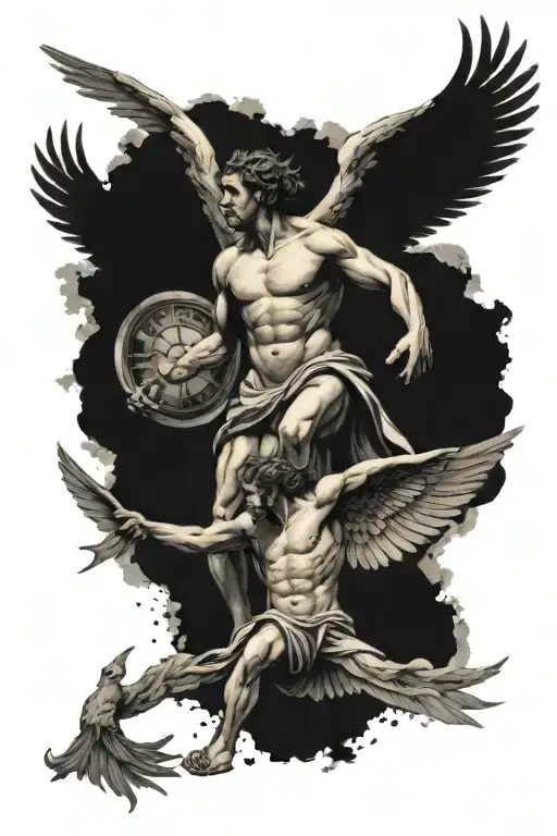 Icarus With Son In Background