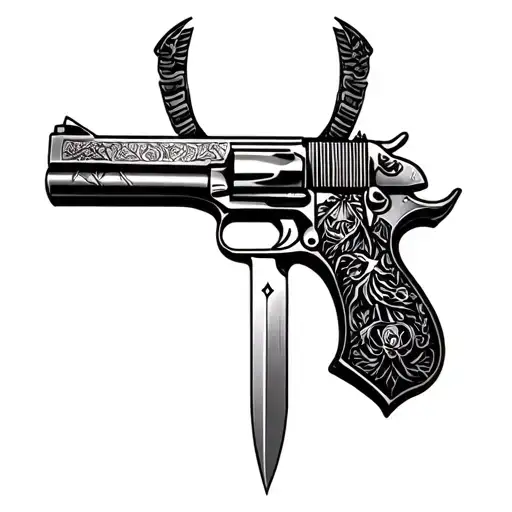 Book Knife Gun And Cross