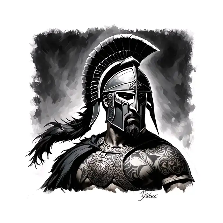 Spartan Warrior With A