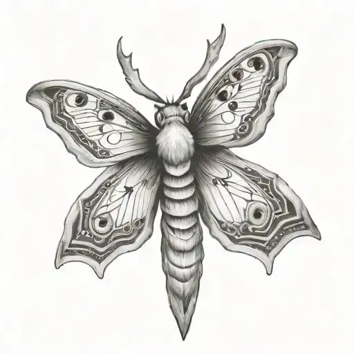 Moth On Deer Antlers