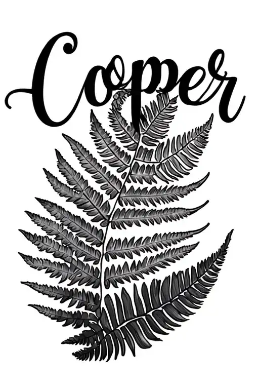 Silver Fern With Cooper Written Outside Forearm