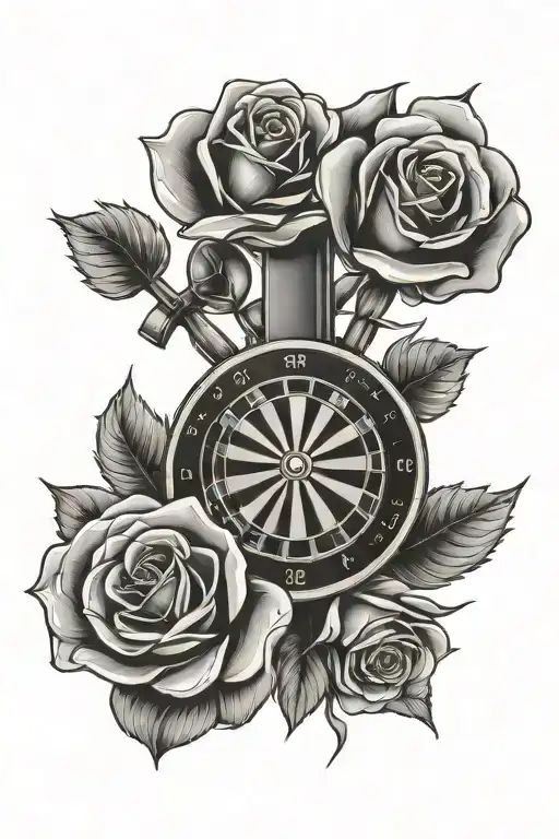 Roses And Dartboard With Baby Pacifer