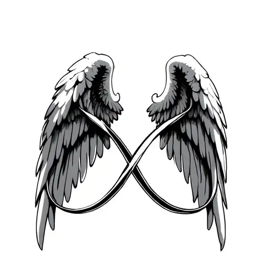 Angel Wings And Infinity Symbol Intertwined