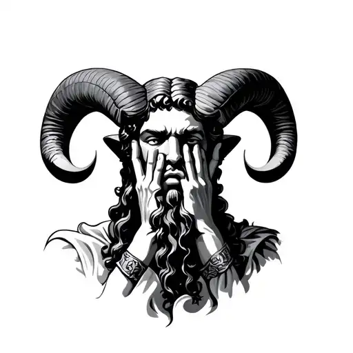 Aries The Greek God Covering His Eyes With His Hands