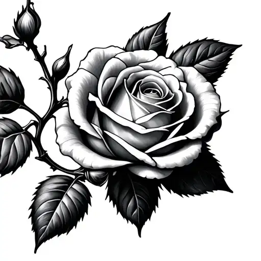 A Rose With Its Stem Curled Around A Branch