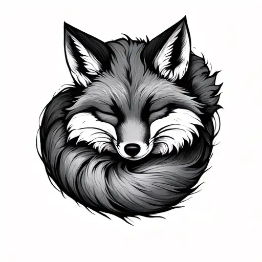 Sleeping Fox Curled