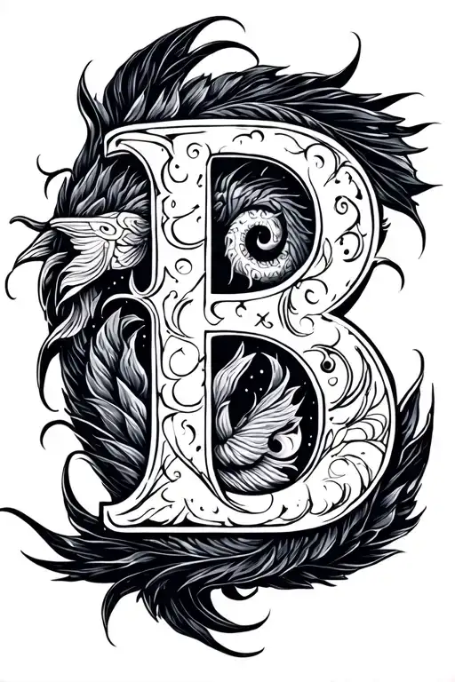 Letter B And Zodiac Sign Pisces Incacorporate