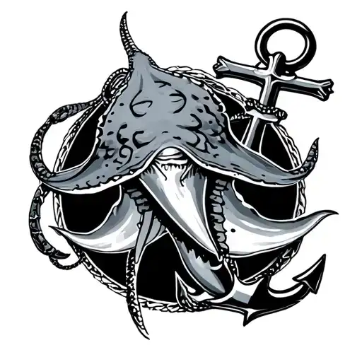 Stingrays With Anchor Intertwined With Cross Incorporated
